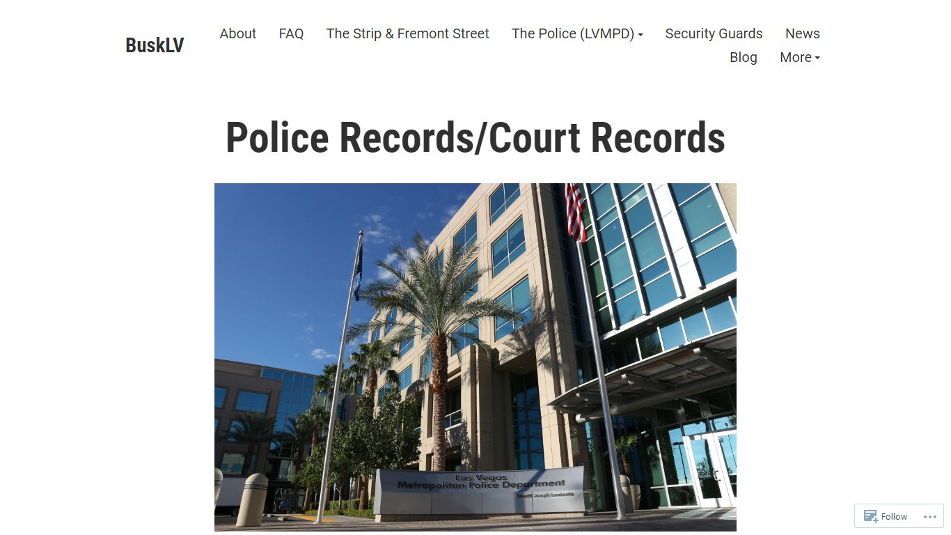 Police Records/Court Records – BuskLV